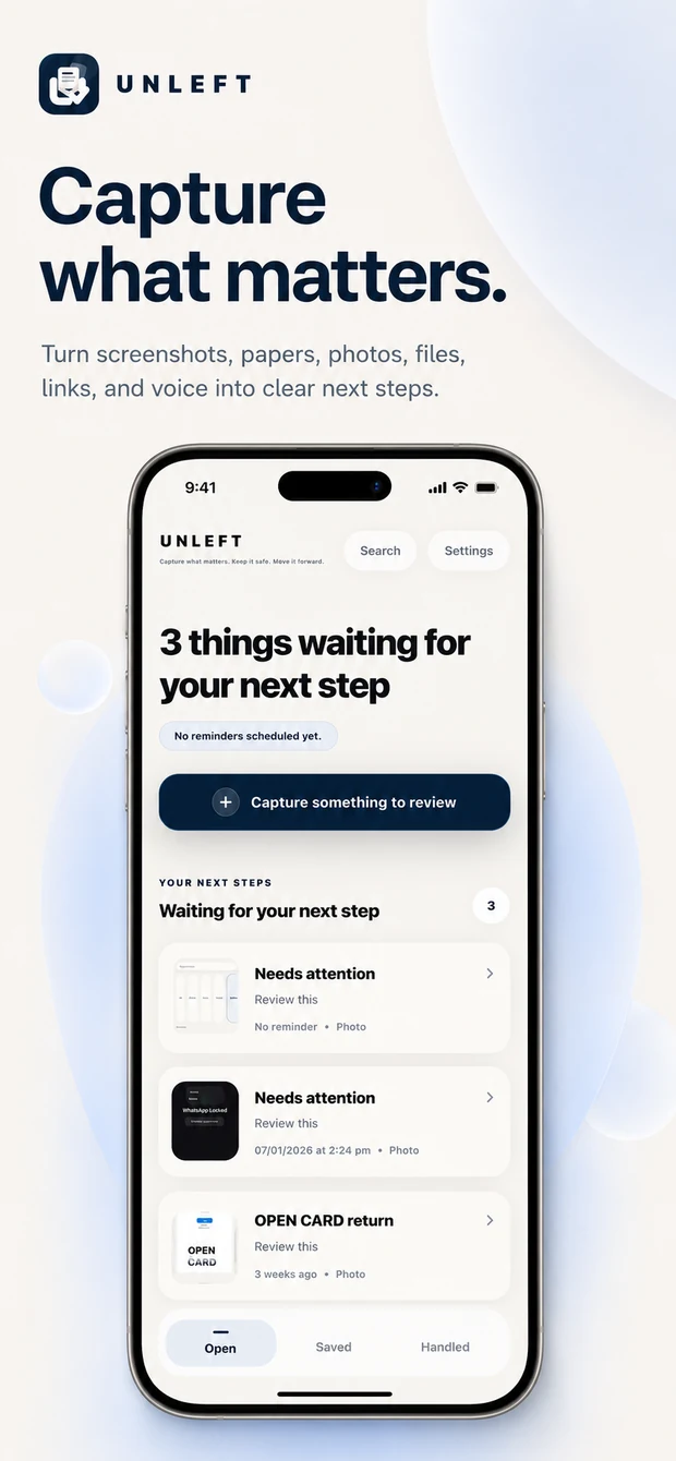 Unleft Capture what matters screenshot